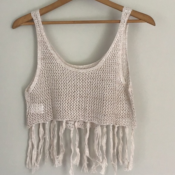 NWOT Knit Crop Top Bathing Suit Cover Up - Picture 4 of 11